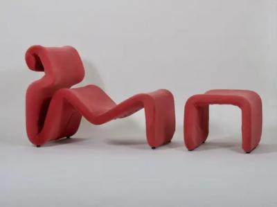 Jan Ekselius A set of two Etcetera lounge chairs with an ottoman by Jan Ekselius Sweden c1970