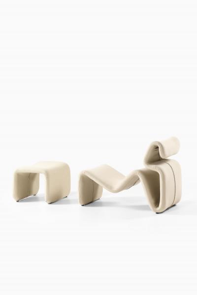 Jan Ekselius Etcetera Lounge Chair in Steel and Wool by Jan Ekselius 1960s