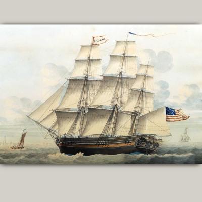 Jan Mooy Portrait of the American Ship Falcon 