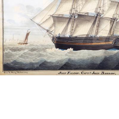 Jan Mooy Portrait of the American Ship Falcon 