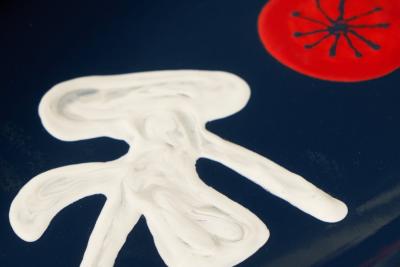 Jan Ro de Jan Ro de CoBrA Inspired Centerpiece in Enameled Metal The Netherlands 1950s