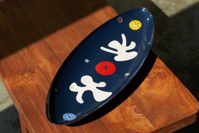 Jan Ro de Jan Ro de CoBrA Inspired Centerpiece in Enameled Metal The Netherlands 1950s