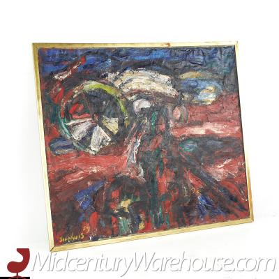 Jan Sierhuis Mid Century 1959 Signed Oil on Canvas Painting