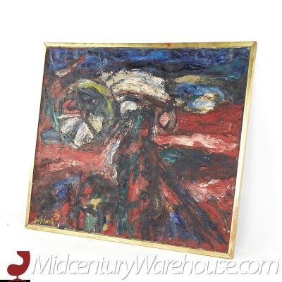 Jan Sierhuis Mid Century 1959 Signed Oil on Canvas Painting