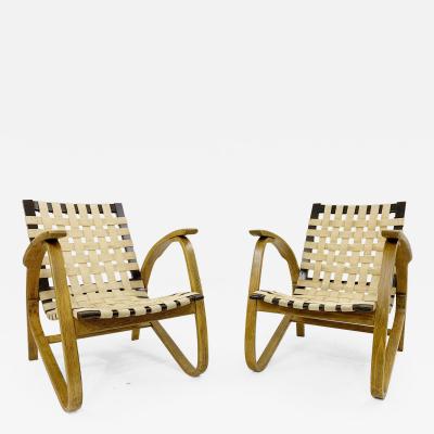 Jan Vanek Pair of Mid Century Bentwood Armchairs by Jan Vanek for UP Z vody