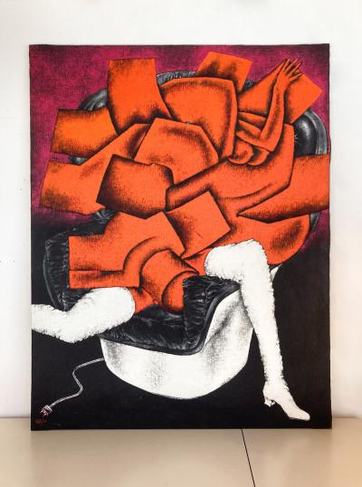 Jane Birkin sur Colombo Oil Painting by Georges Collignon