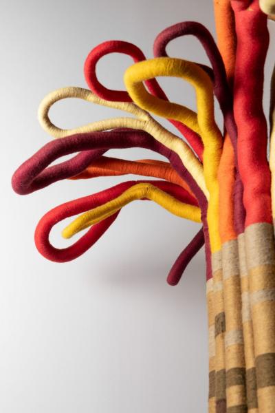 Jane Knight Large Scale Freestanding Fiber Art Sculpture by Jane Knight Titled The Tree