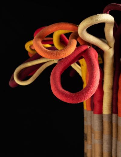 Jane Knight Large Scale Freestanding Fiber Art Sculpture by Jane Knight Titled The Tree