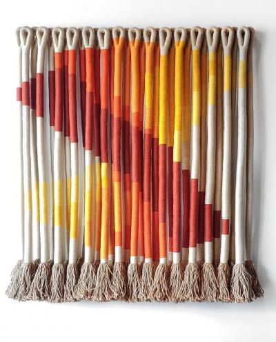 Jane Knight Oblique Ombre Textile Art Work by Fiber Artist Jane Knight 1970s