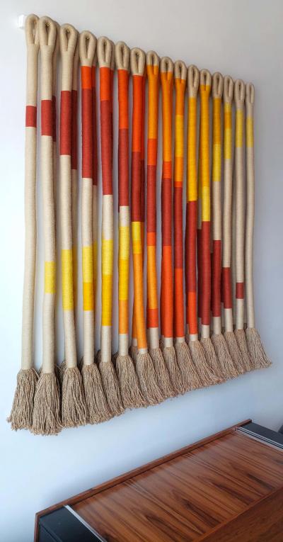 Jane Knight Oblique Ombre Textile Art Work by Fiber Artist Jane Knight 1970s