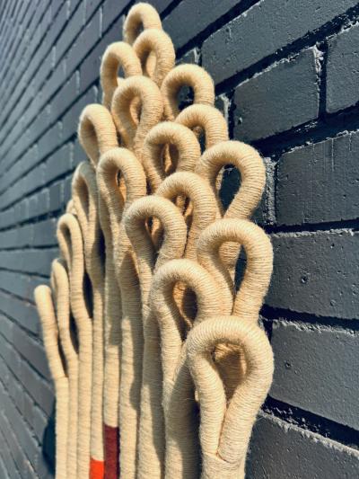 Jane Knight Ziggurat Fiber Wall Sculpture Artists Private Collection 1970s
