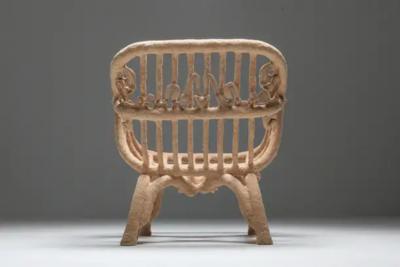 Janne Schimmel Goo Lounge Chair Wooden Chair with Ornamental Features Schimmel Schweikle