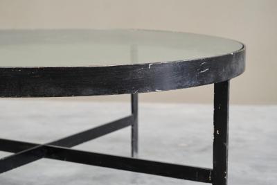 Janni Van Pelt Janni van Pelt Coffee Table in Patinated Metal and Glass The Netherlands 1950s