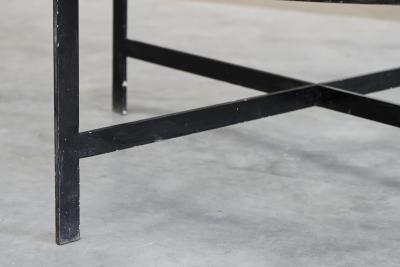 Janni Van Pelt Janni van Pelt Coffee Table in Patinated Metal and Glass The Netherlands 1950s