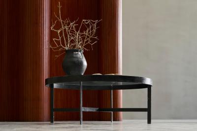 Janni Van Pelt Janni van Pelt Coffee Table in Patinated Metal and Glass The Netherlands 1950s