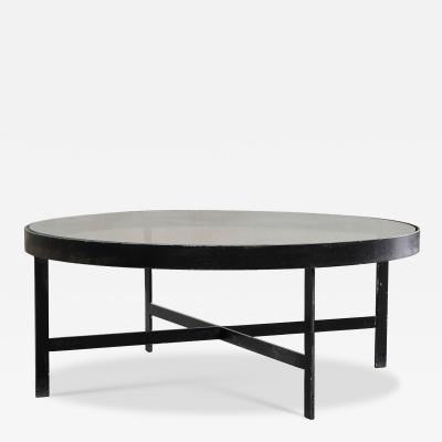 Janni Van Pelt Janni van Pelt Coffee Table in Patinated Metal and Glass The Netherlands 1950s