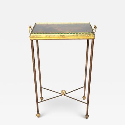 Jansen Style Chinoiserie Bronze And Iron Tray Table