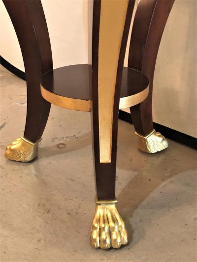 Jansen Style Claw Foot and Bronze Mounted Marble Top Circular End Side Table