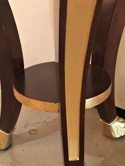 Jansen Style Claw Foot and Bronze Mounted Marble Top Circular End Side Table