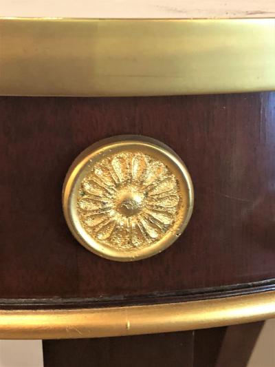 Jansen Style Claw Foot and Bronze Mounted Marble Top Circular End Side Table