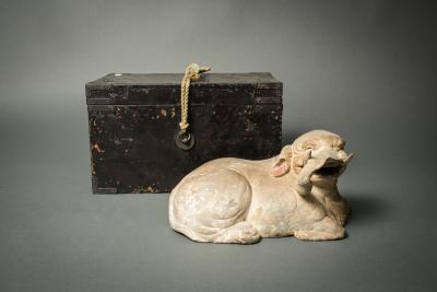 Japanese 18th Century Wood Carving of a White Elephant