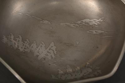 Japanese Antique Faceted Pewter Bowl