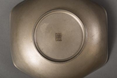 Japanese Antique Faceted Pewter Bowl