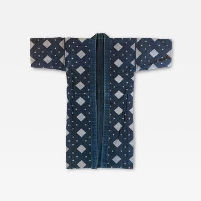 Japanese Antique Farmer Jacket with Bold Katazome Resistant Dye