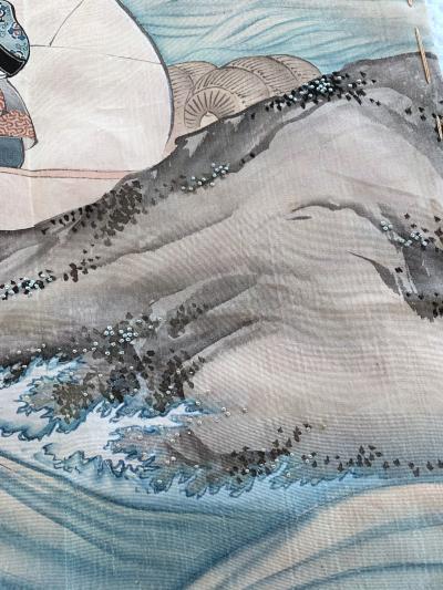 Japanese Antique Fukusa Textile Art Meiji Period