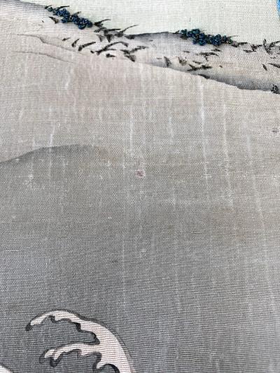 Japanese Antique Fusuka Textile Art Meiji Period