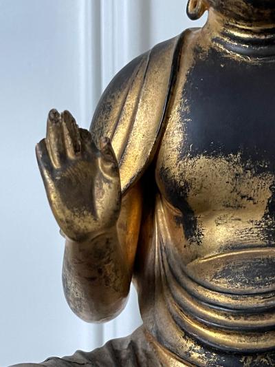 Japanese Antique Gilt Wood Buddha Statue
