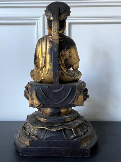 Japanese Antique Gilt Wood Buddha Statue