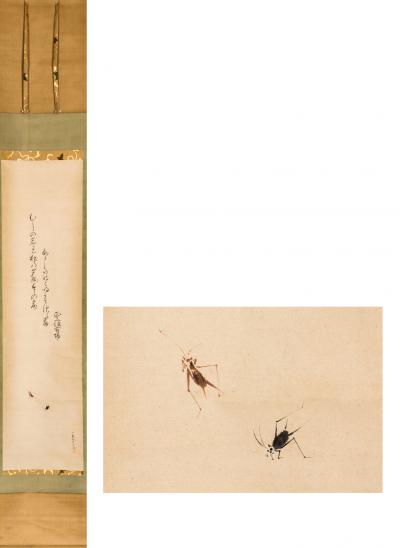 Japanese Antique Scroll of Crickets