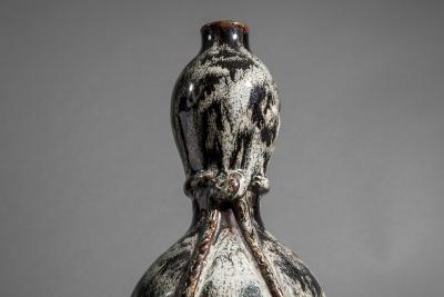 Japanese Antique Shigaraki Gourd Shaped Vase