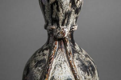 Japanese Antique Shigaraki Gourd Shaped Vase