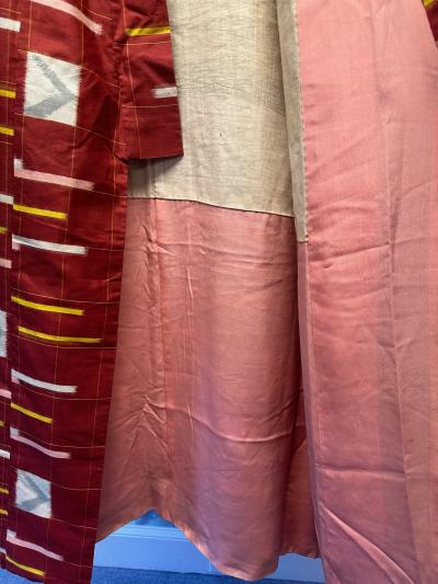 Japanese Art Deco Ikat Silk Meisen Kimono