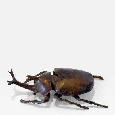Japanese Articulate Bronze Beetle Jizai Okimono Attributed to Myochin Linage