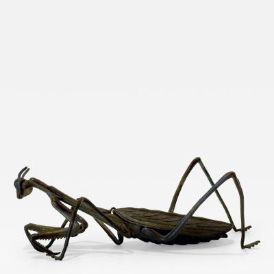 Japanese Articulate Praying Mantis Jizai Okimono Myochin Linage Signed