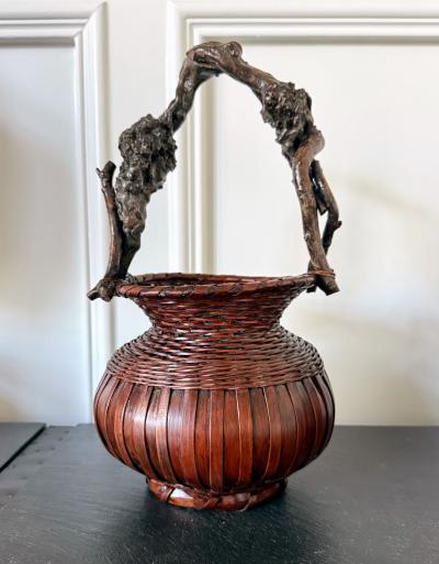Japanese Bamboo Basket Ikebana Meiji Period