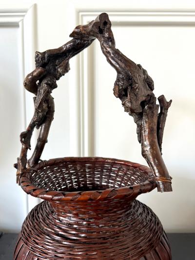 Japanese Bamboo Basket Ikebana Meiji Period