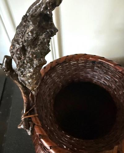 Japanese Bamboo Basket Ikebana Meiji Period