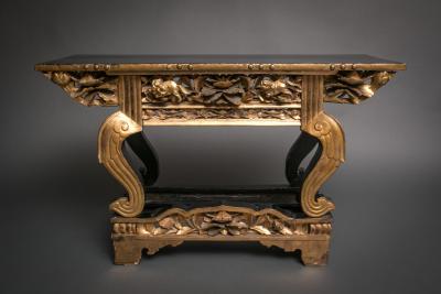 Japanese Black Lacquer Alter Table