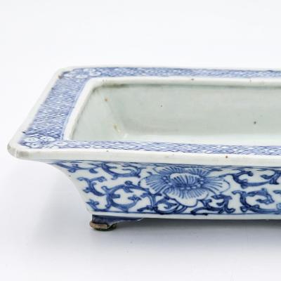 Japanese Blue and White Ikebana Container circa 1920