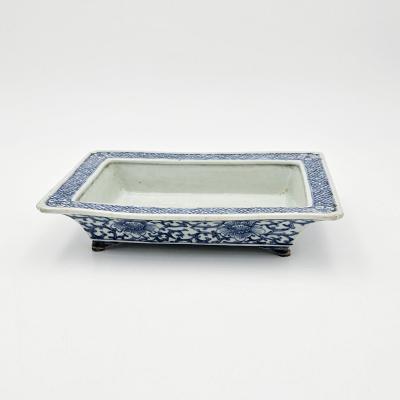Japanese Blue and White Ikebana Container circa 1920