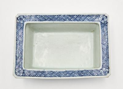 Japanese Blue and White Ikebana Container circa 1920