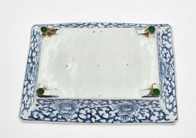 Japanese Blue and White Ikebana Container circa 1920