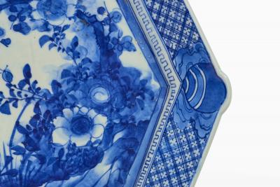 Japanese Blue and White Imari Platters a Pair