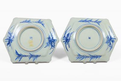 Japanese Blue and White Imari Platters a Pair