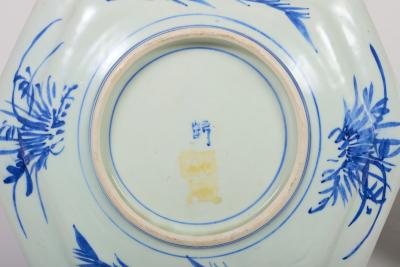 Japanese Blue and White Imari Platters a Pair