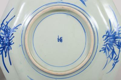 Japanese Blue and White Imari Platters a Pair